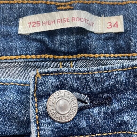 LEVI'S 725 High-Rise Bootcut Jeans in Did It Matter Wash - Size 34 - Picture 7 of 9